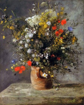 印象派の花 Painting - 花瓶の花 1866年 ピエール・オーギュスト・ルノワール